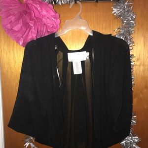 3X Black Chiffon Bolero Jacket